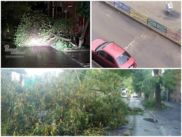 Поваленные деревья, разбитые машины: на Ростов налетел сильный шторм