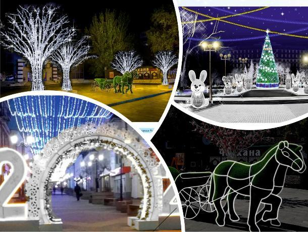 На новый год Ростов снова украсят световые деревья и повозка с лошадью