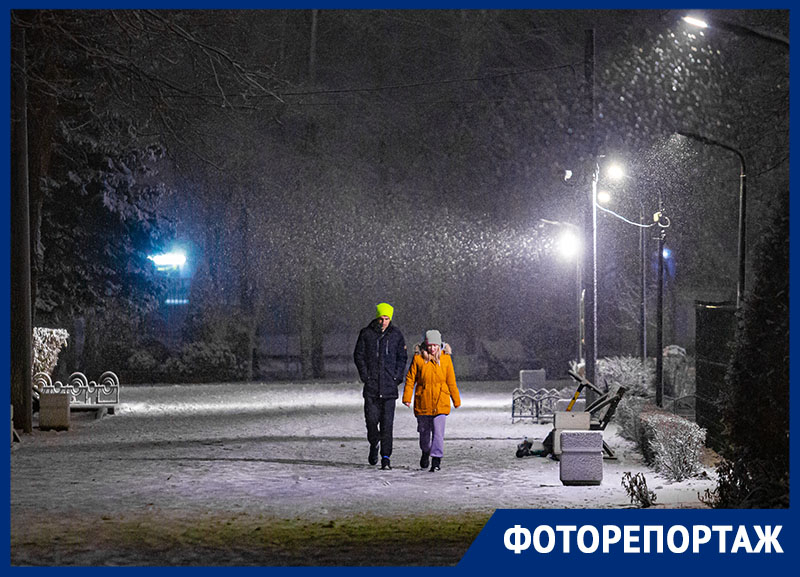 Долгожданный февральский снег: покажем красоту ночного Ростова