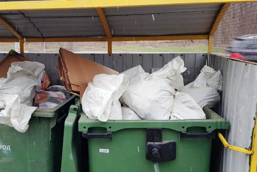 Половина контейнерных площадок в Ростове завалена строительным мусором и ветками