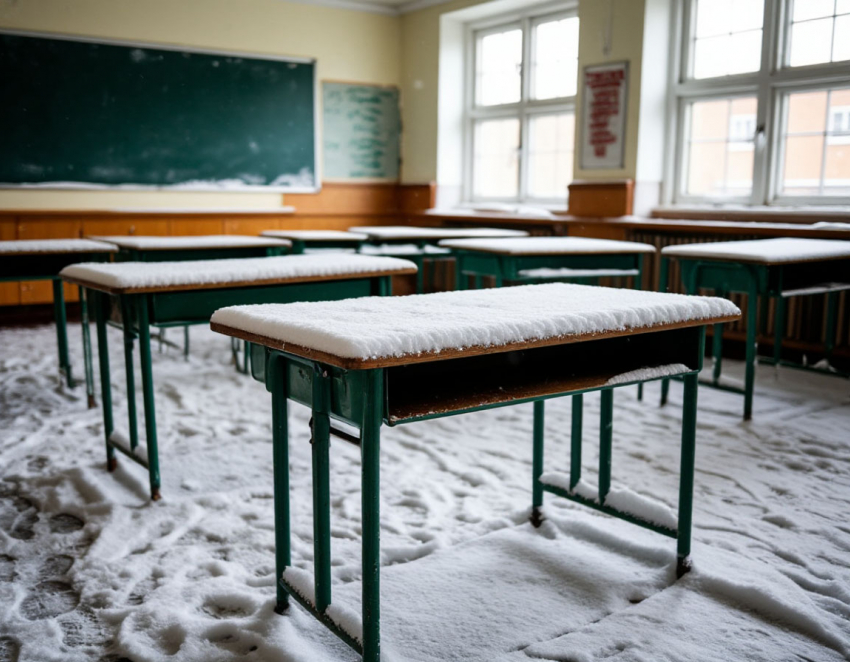 В школах Ростова продлили свободное посещение из-за сильных морозов