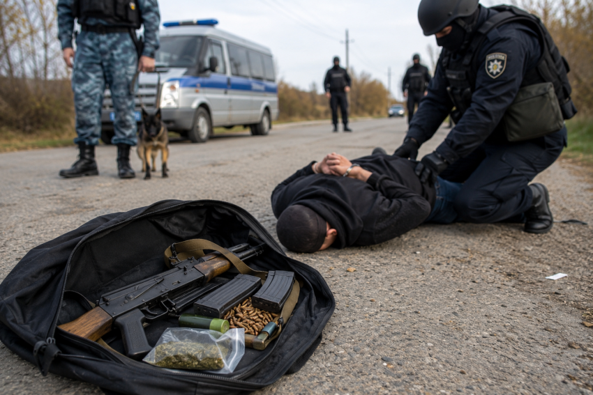 Под Ростовом задержали мужчину, выбросившего сумку с автоматом и патронами