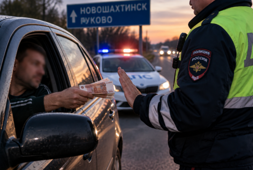 Пьяный водитель попался на попытке дать взятку инспектору ДПС на трассе в Ростовской области