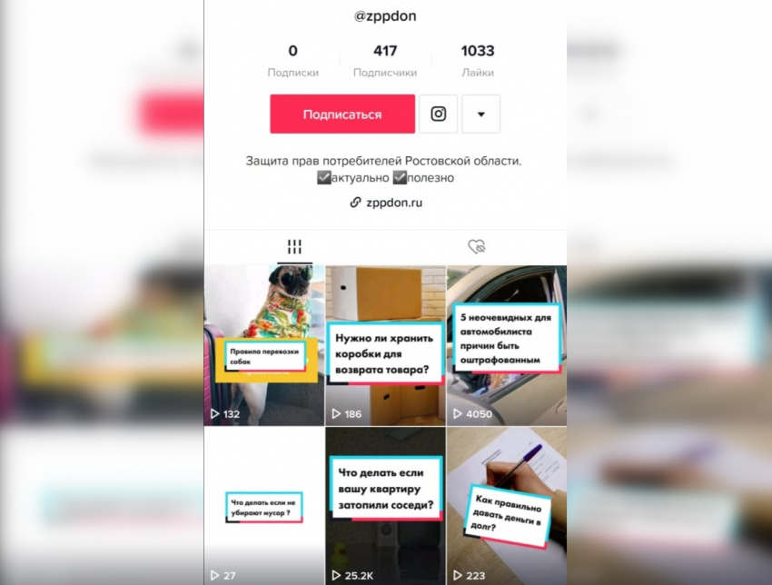 У департамента потребрынка Ростовской области появился свой аккаунт в Tiktok