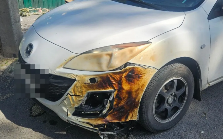 Зумеры подожгли пух и спалили автомобиль в Ростове