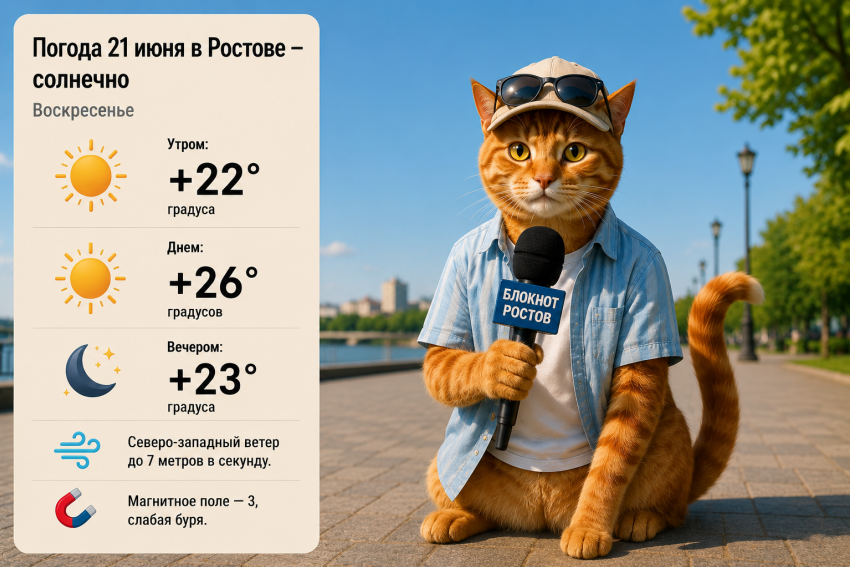 Воскресенье в Ростове обещает быть теплым и солнечным