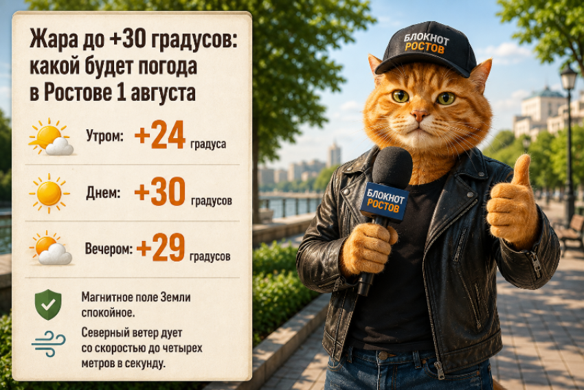 Жара до +30 градусов: какой будет погода в Ростове 1 августа