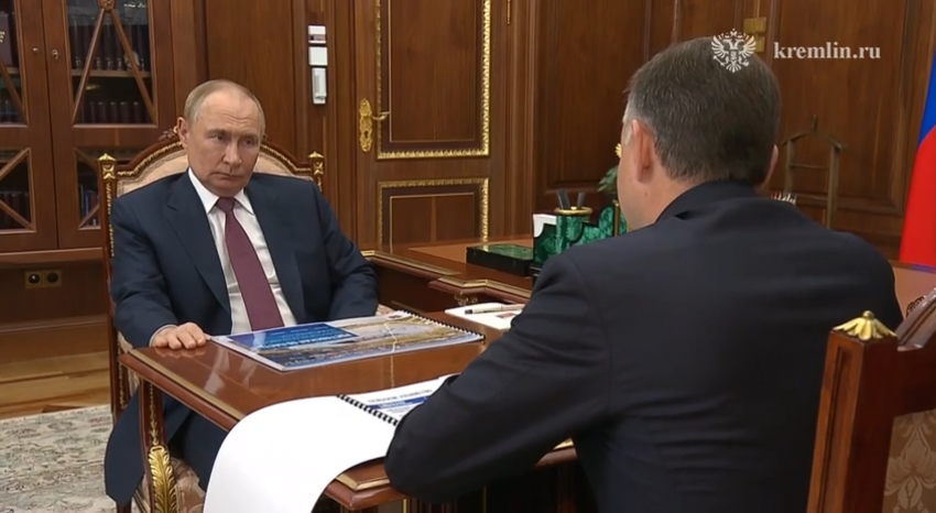 Врио губернатора Слюсарь встретился с Владимиром Путиным 