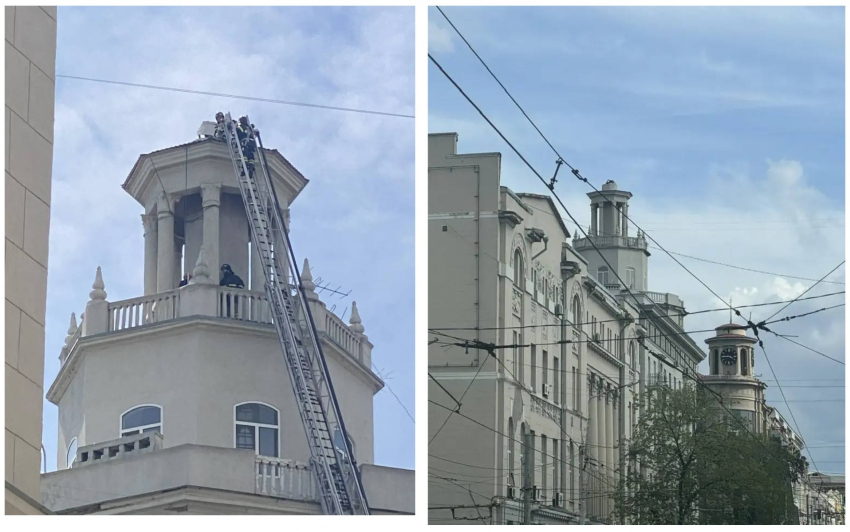 В Ростове устранили последствия обрушения шпиля на Большой Садовой