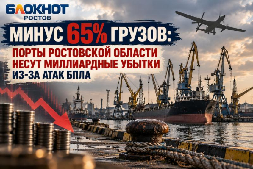 Минус 65% грузов: порты Ростовской области несут миллиардные убытки из-за атак БПЛА