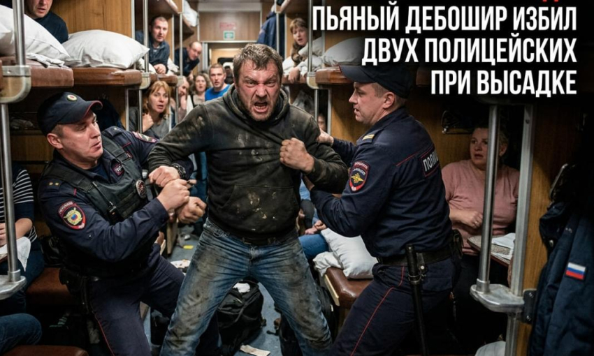 Пассажир поезда избил двух полицейских, которые пытались высадить его за пьяный дебош