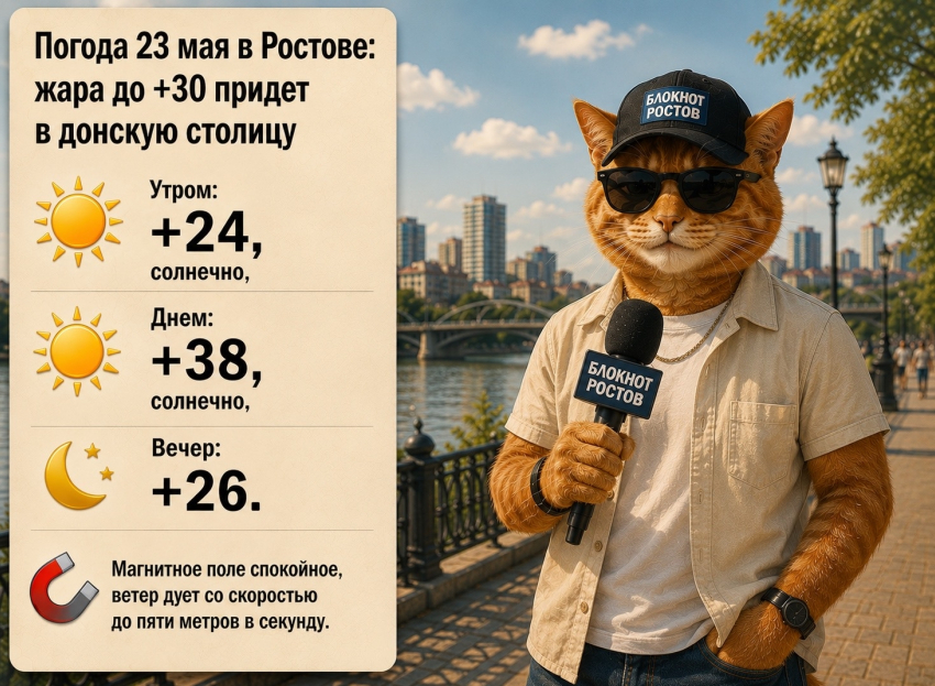 Жара до +28 накроет Ростов 23 мая