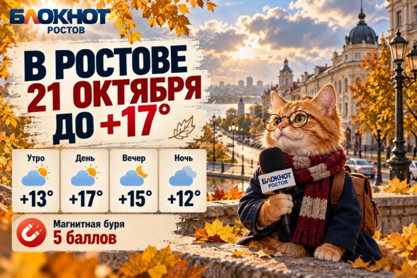 В Ростове 21 октября похолодает до +17 градусов и ожидается магнитная буря