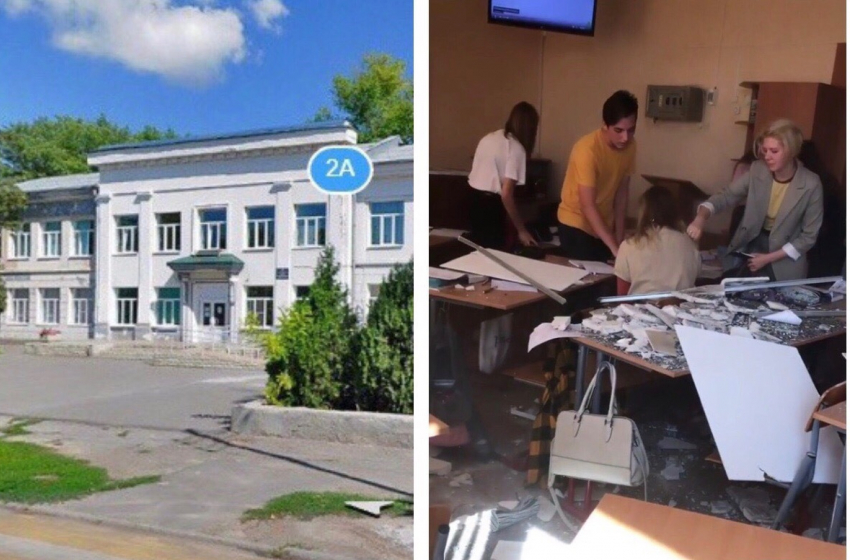 В таганрогской гимназии во время урока на учеников упал потолок