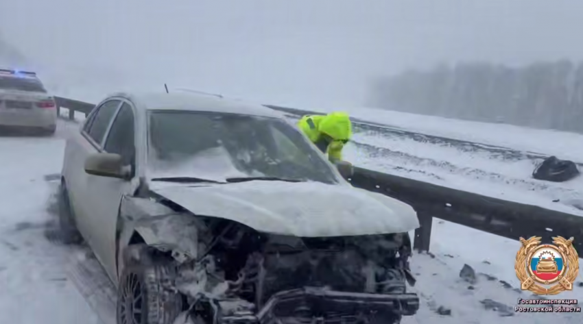 Сильный снегопад едва не стоил жизни семье из пяти человек на трассе М-4 «Дон» под Ростовом