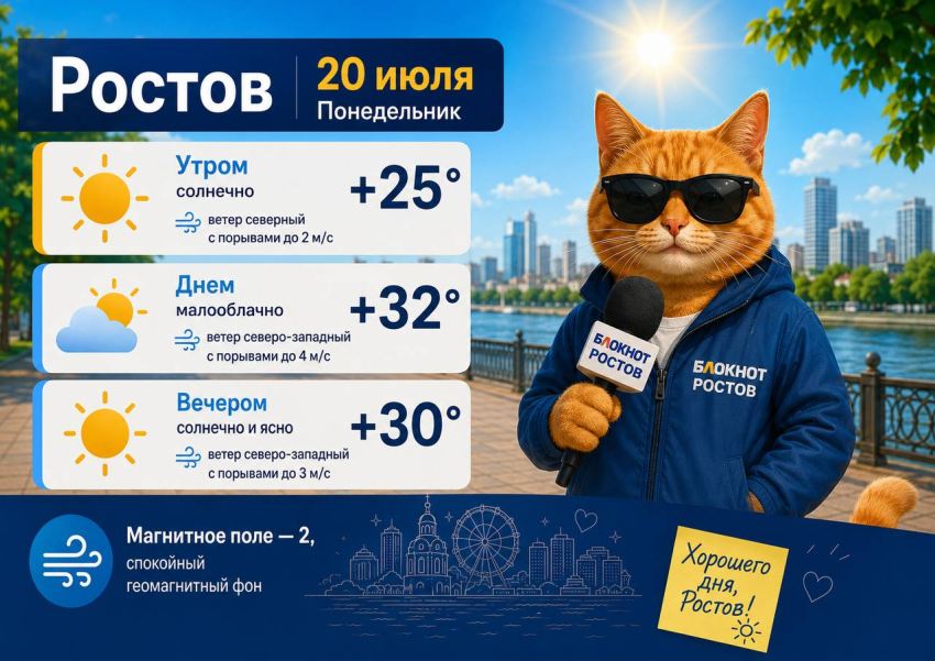 Аномальная жара до +32 градусов придет в Ростов в понедельник 20 июля