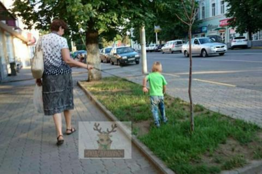 Бабушка «выгуливала» внука на поводке в Новочеркасске 