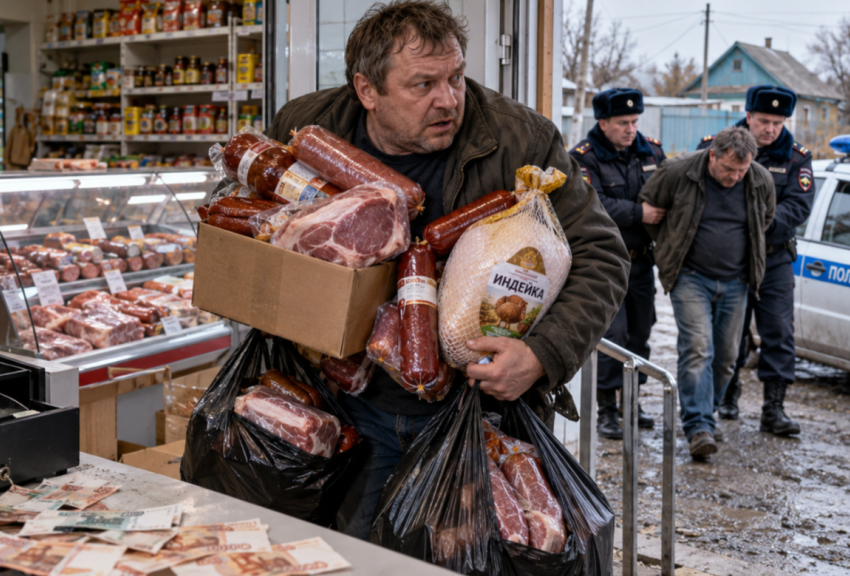 Вор вынес из магазина 47 тысяч рублей и больше 30 кг мяса и колбасы в Ростовской области