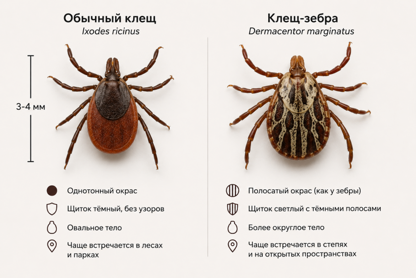 В Ростовской области нашли гигантских клещей-«зебр», которые охотятся на людей
