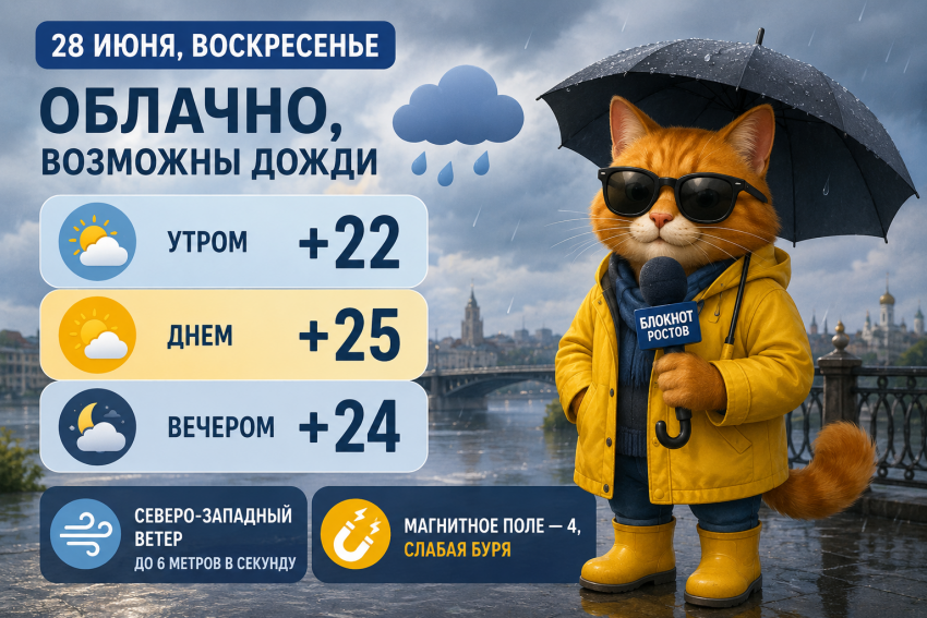 Ветреная погода и дожди могут испортить последний выходной июня в Ростове