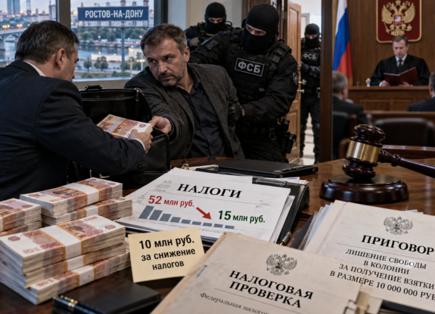 Взятка на 10 миллионов ради налоговой скидки обернулась для ростовчанина 8,5 годами колонии