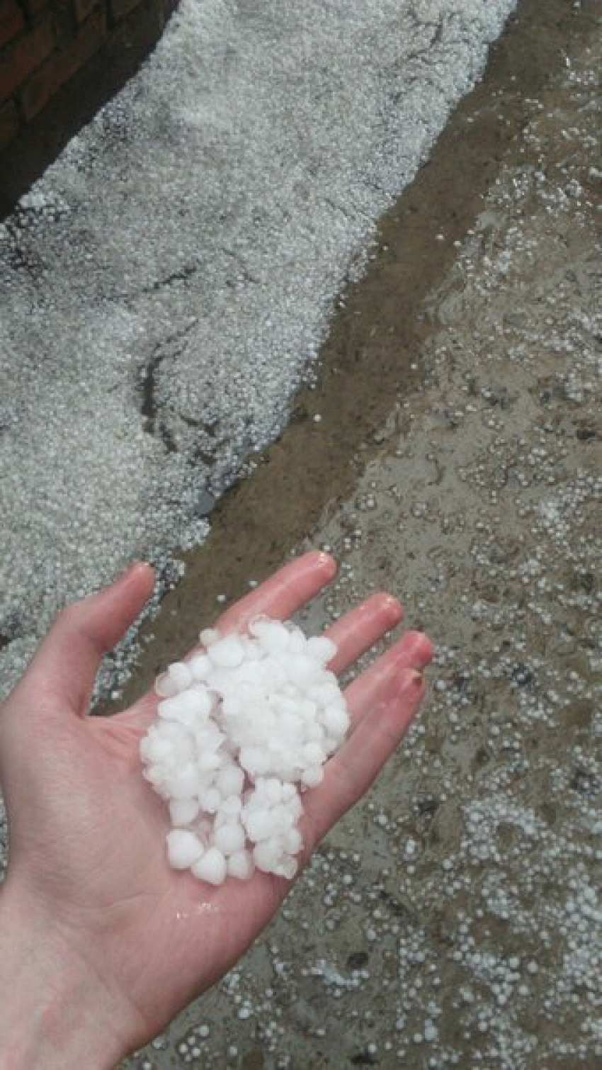 Град размером с вишню выпал в Ростове 