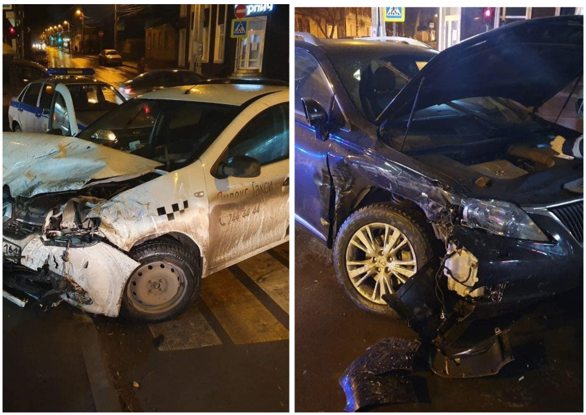 В ночном ДТП с участием такси в Ростове пострадало четыре человека
