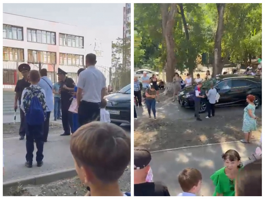 Перед школой в Ростове поставили регулировщика из-за затора из машин и детей