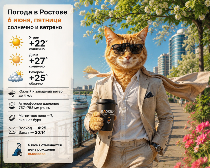 В Ростове ожидается солнечная погода, но геомагнитная обстановка останется напряженной