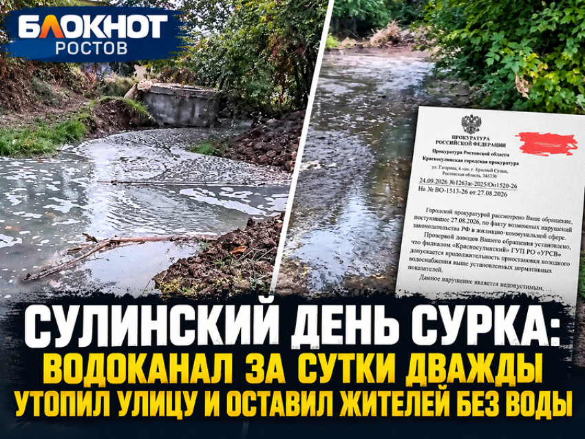 Сулинский день сурка: Водоканал за сутки дважды утопил улицу и оставил жителей без воды