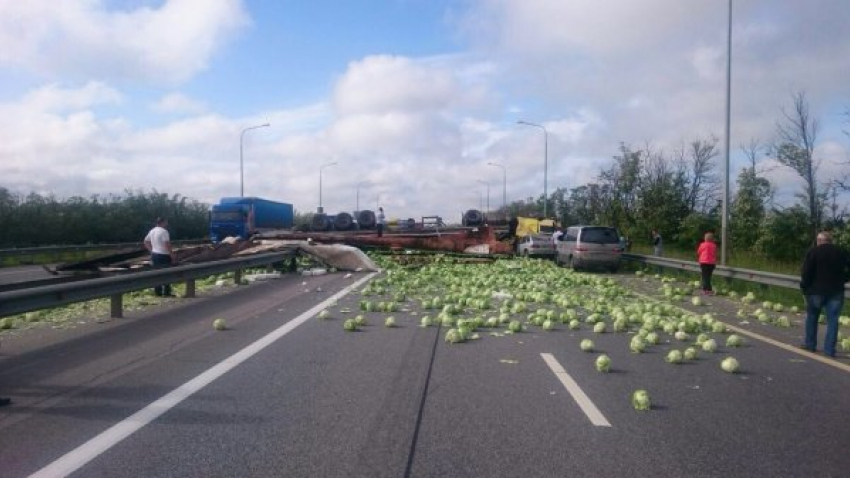 Движение на трассе М-4 парализовала рассыпавшаяся капуста