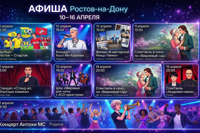 Собрали самые классные мероприятия на выходные и начало следующей недели в Ростове