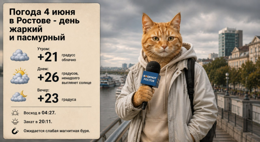 Жару до +26 градусов и слабую магнитную бурю прогнозируют в Ростове 