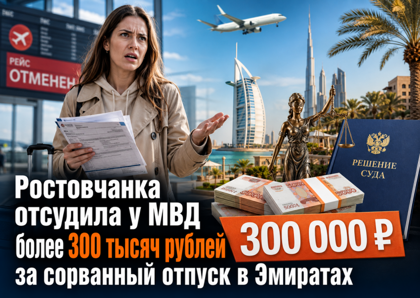 Ростовчанка отсудила у МВД более 300 тысяч рублей за сорванный отпуск Эмиратах