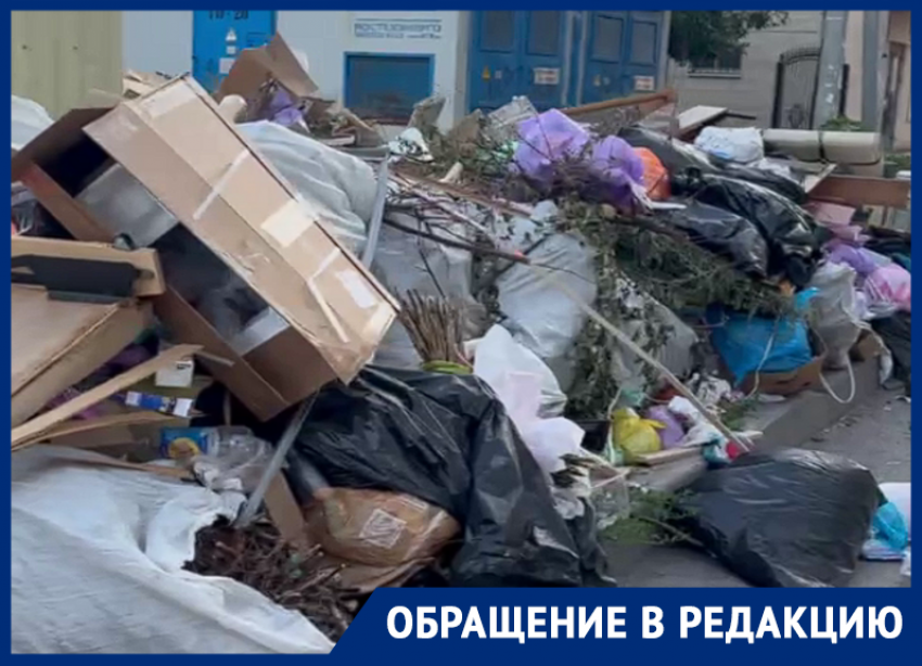 В Батайске возле вокзала несколько дней не могут дождаться вывоза мусора