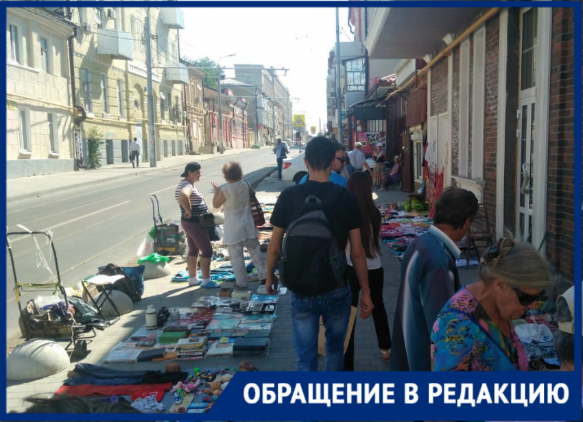 Торговцы захватили весь тротуар: ростовчанка пожаловалась на барахолку на Станиславского