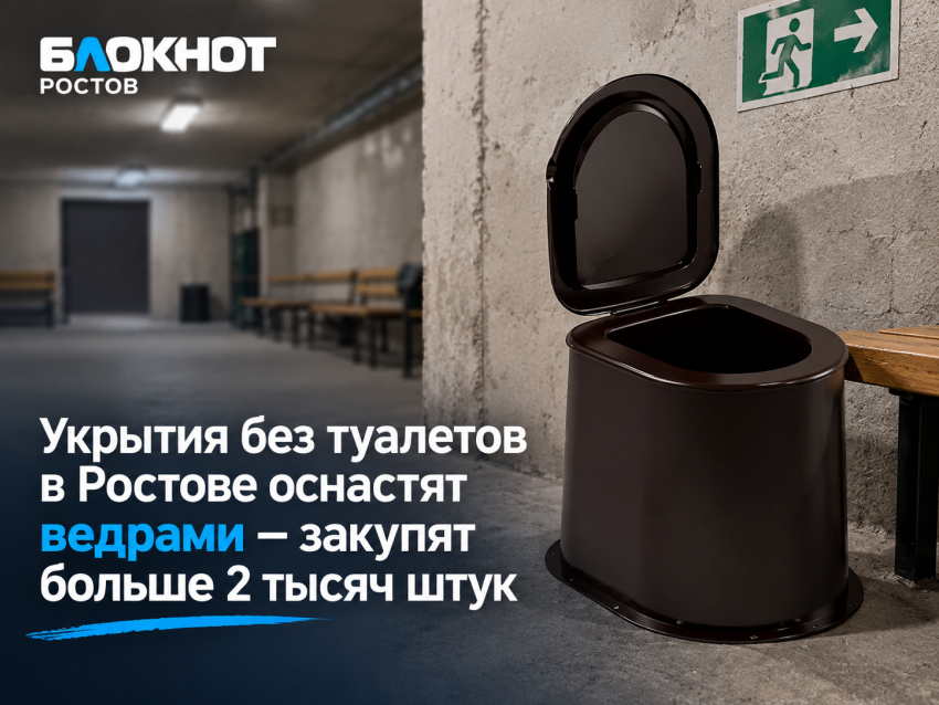 Укрытия без туалетов в Ростове оснастят ведрами — закупят больше 2 тысяч штук