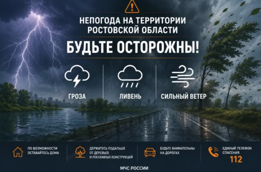 В Ростовской области объявили штормовое предупреждение