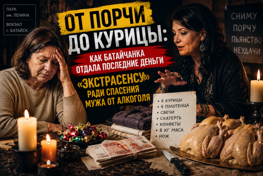 Нож, 8 кг мяса, 4 курицы и полотенце: как батайчанка пыталась изгнать алкоголизм мужа через «темные силы»