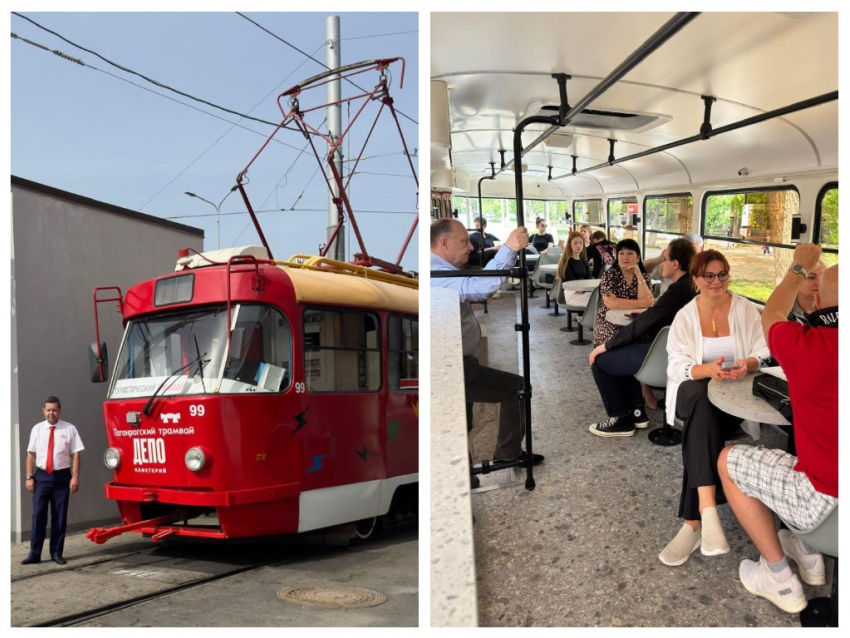 В Таганроге запустили первый туристический трамвай