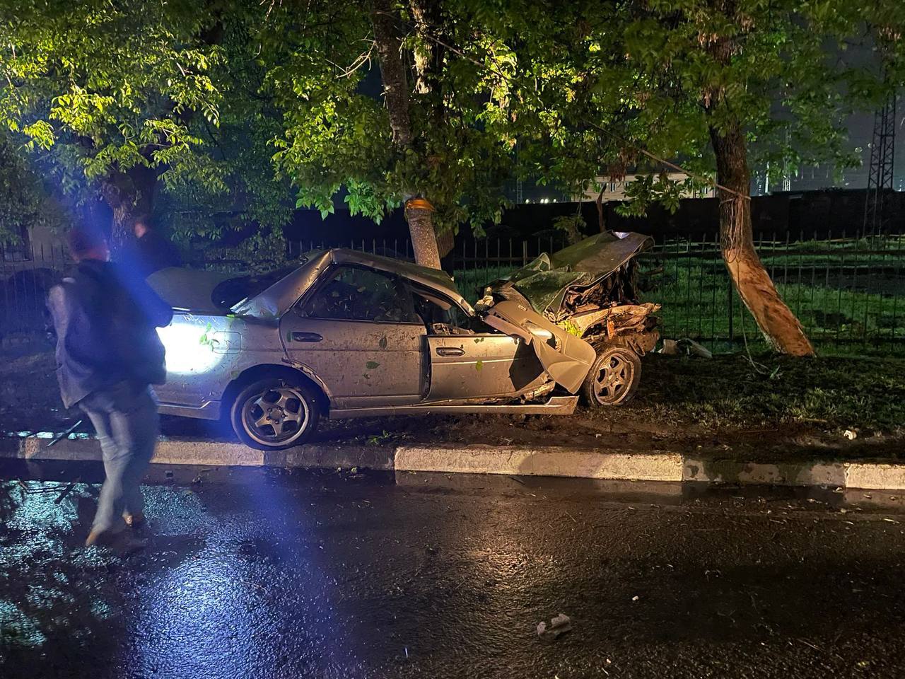 В Ростовской области иномарка врезалась в дерево, водитель погиб